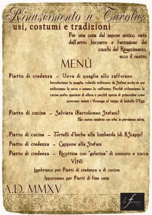 Rinascimento a Tavola Mantova 9 luglio 2015