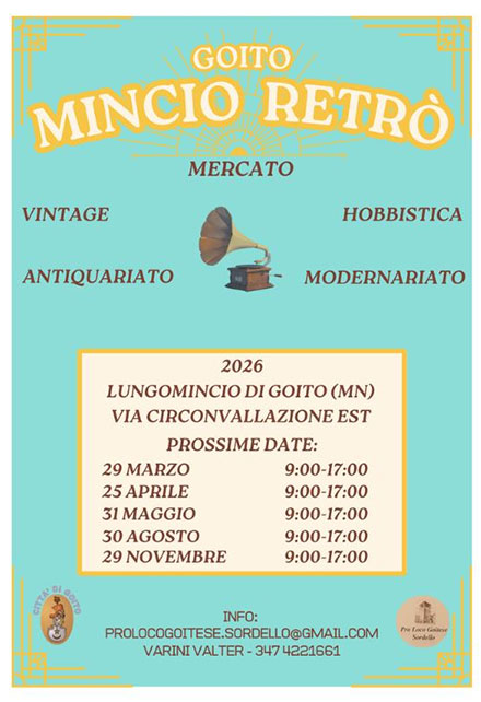 Mercatino Mincio Retrò 2026 Goito (MN)