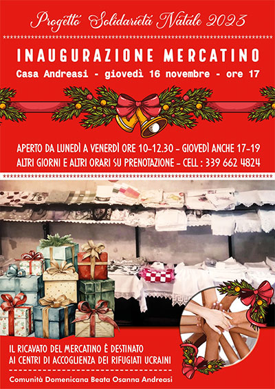 Mercatino progetto solidarietà 2023 Casa Andreasi Mantova