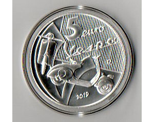 Moneta argento 5 euro Vespa anno 2019