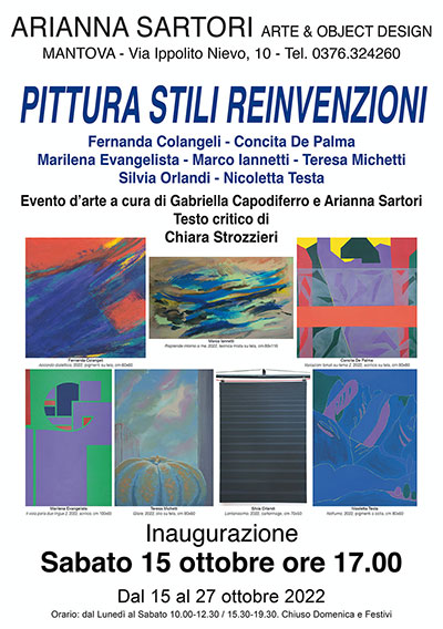 Mostra Pittura stili reinvenzioni, Mantova 15-27 ottobre 2022