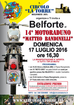 Moto raduno Matteo Bandinelli 2016 Belforte Mantova