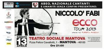 Niccolò Fabi Ecco Tour 2013 Mantova