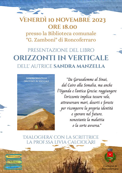 Presentazione del libro Orizzonti in verticale a Roncoferraro 10/11/2023