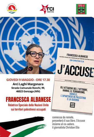 J'accuse Palestina Francesca Albanese Gonzaga (MN) 2024