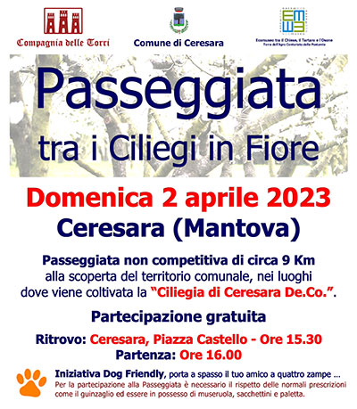 Passeggiata tra i ciliegi in fiore Ceresara (MN) 2/4/2023