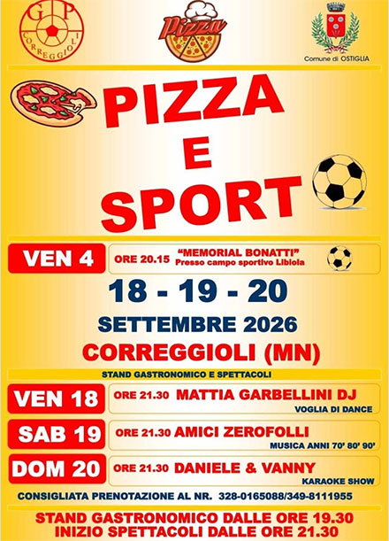 Pizza e sport 2026 Correggioli Ostiglia (MN)