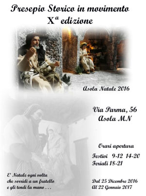 Presepio storico in movimento Asola famiglia Soncini Mutti 2016
