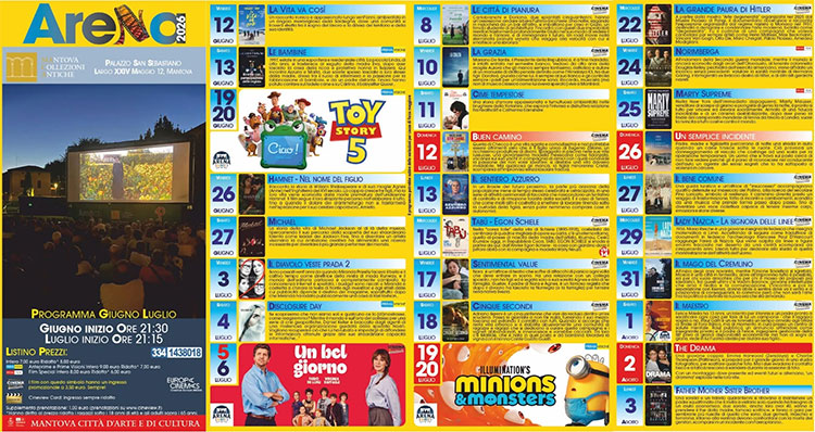 programma film Arena San Sebastiano Mantova 2026 giugno luglio