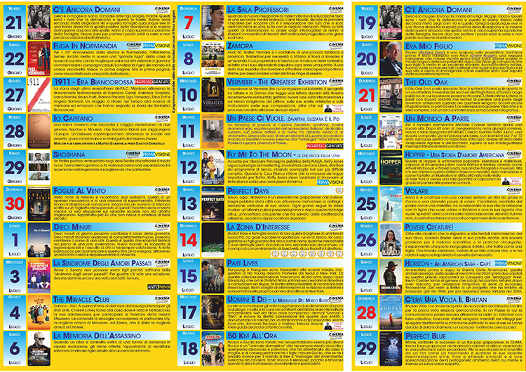 programmazione film cinema aperto Mantova 2024 giugno e luglio