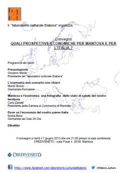 Quali prospettive economiche per Mantova e per l'Italia?