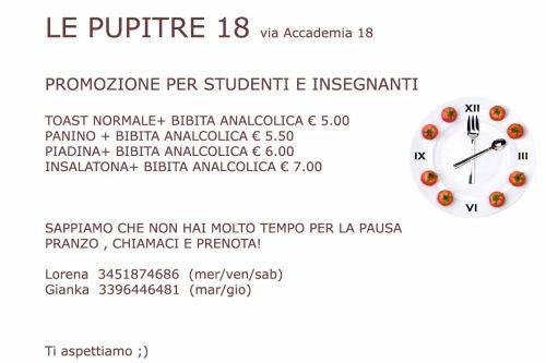 Promozione pranzo Pupitre 18 Via Accademia Mantova