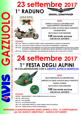 Raduno Gold Wing e Festa Alpini 2017 Gazzuolo (Mantova)