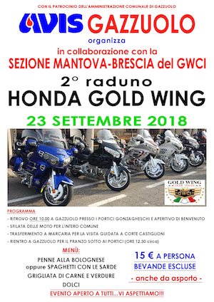 Raduno moto Honda Gold Wing Gazzuolo Mantova 2018