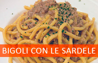 Ricetta bigoli con le sardele o sardelle o sarde