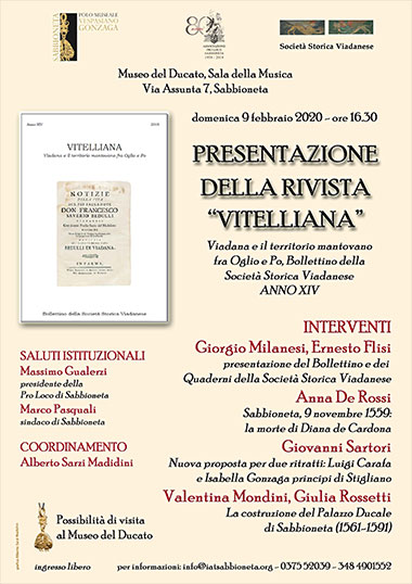 Presentazione rivista Vitelliana Sabbioneta (MN) 9/2/2020