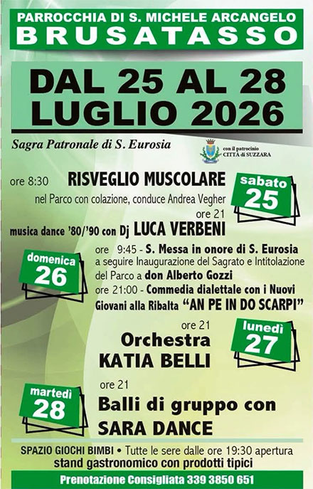 Sagra Santa Eurosia 2026 Brusatasso di Suzzara (MN)