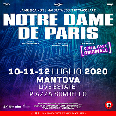 Spettacolo Notre Dame de Paris Mantova 2020