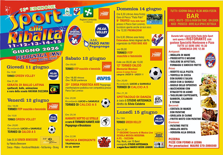 Sport alla ribalta 2026 Pegognaga (MN)