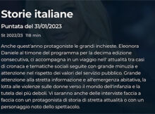 Storie Italiane Rai Uno 31 gennaio 2023