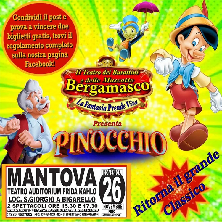 Pinocchio burattini San Giorgio di Mantova 26/11/2023