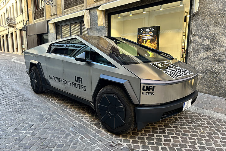 Tesla Cybertruck Mantova 21 febbraio 2026 Ufi Filters
