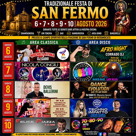 Tradizionale festa di San Fermo di Redondesco (MN) 2026