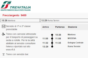 treno alta velocità Frecciargento 9472 Mantova Roma