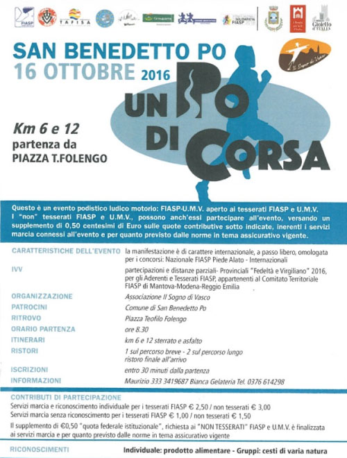 Un Po di Corsa San Benedetto Po 16 ottobre 2016